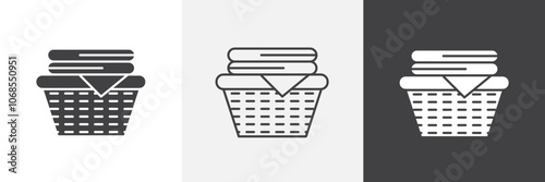 Laundry basket icon set. vector illustration.