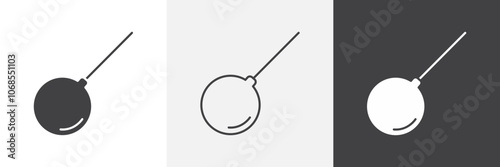 Demolition ball icon set. vector illustration.