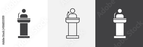 Politician speaker icon set. vector illustration.