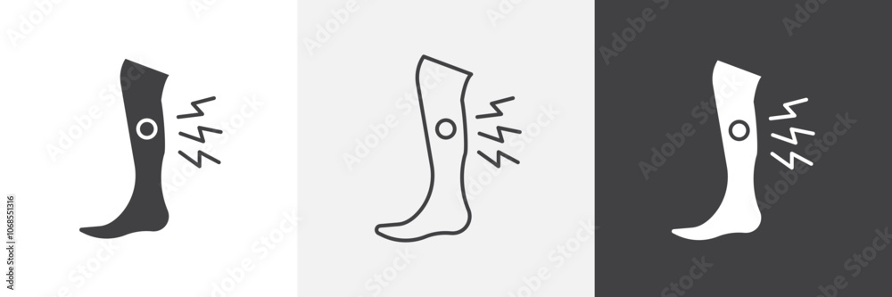 Shin pain icon set. vector illustration. Shin pain icon set. vector illustration.
