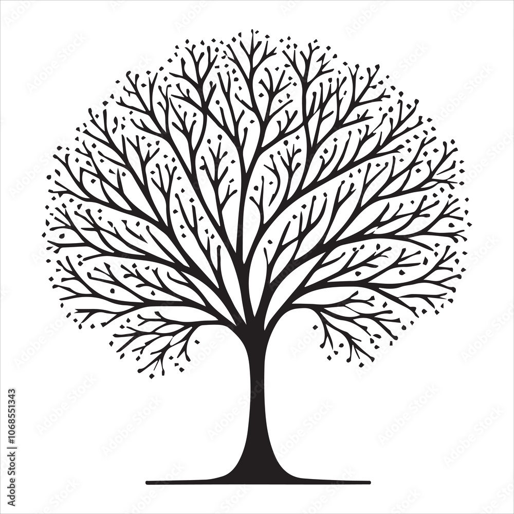 Obraz premium Tree Logo of life silhouette Clipart - Celtic tree Illustration Design