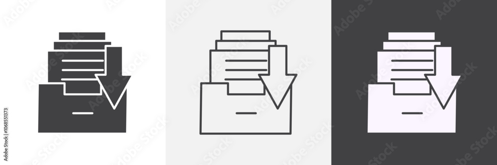 Archive icon vector set for ui designs Archive icon vector set for ui designs