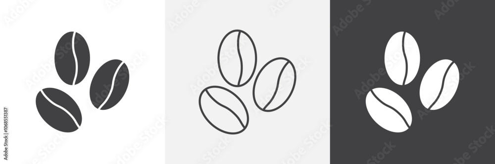 Coffee beans icon set. vector illustration. Coffee beans icon set. vector illustration.