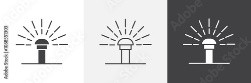 Lawn sprinkler icon set. vector illustration.