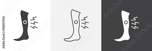 Shin pain icon set. vector illustration.