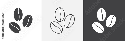 Coffee beans icon set. vector illustration.