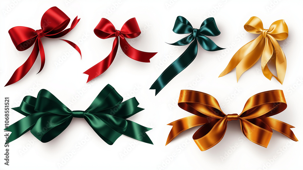 bows isolated on white, set of colorful bows, set of ribbons in various shapes, beautiful ribbon knots bows isolated on white, set of colorful bows, set of ribbons in various shapes, beautiful ribbon knots