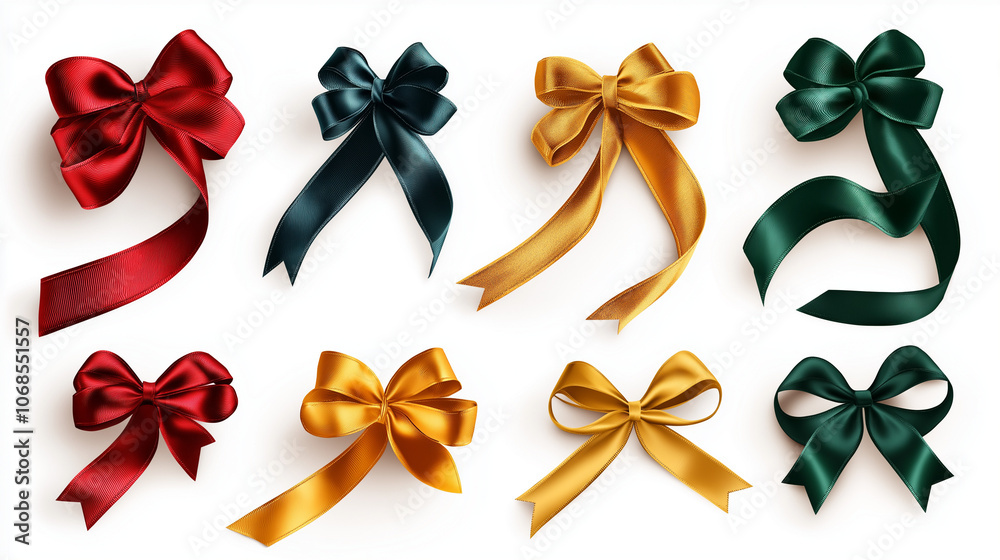bows isolated on white, set of colorful bows, set of ribbons in various shapes, beautiful ribbon knots bows isolated on white, set of colorful bows, set of ribbons in various shapes, beautiful ribbon knots