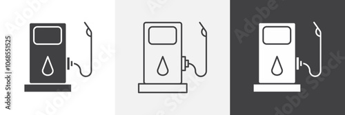 Gas station icon set. vector illustration.