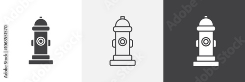 Fire hydrant icon vector set for ui designs