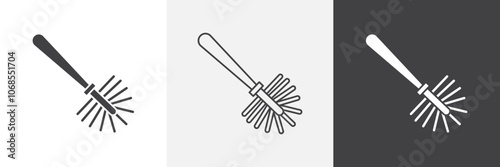 Toilet brush icon set. vector illustration.