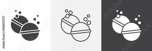 Bath salts bomb icon set. vector illustration.