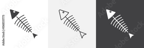 Fishbone icon set. vector illustration.