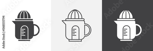 Juicer squeezer icon set. vector illustration.