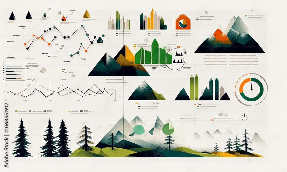 Analytical Mountain Data Visualization Nature Graphics Infographic ...