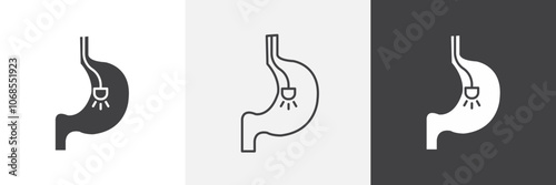 Endoscopy icon set. vector illustration.