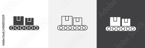 Conveyor belt icon set. vector illustration.