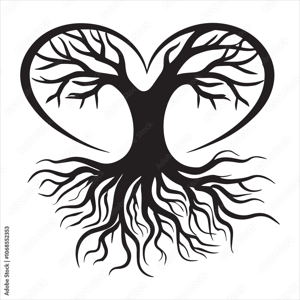 Obraz premium Tree Logo of life silhouette Clipart - Celtic tree Illustration Design