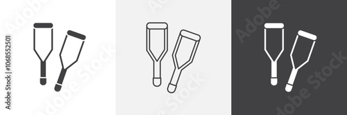 Crutch icon set. vector illustration.