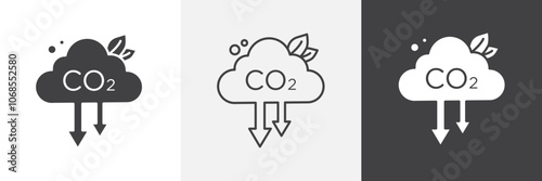 Low carbon dioxide icon set. vector illustration.