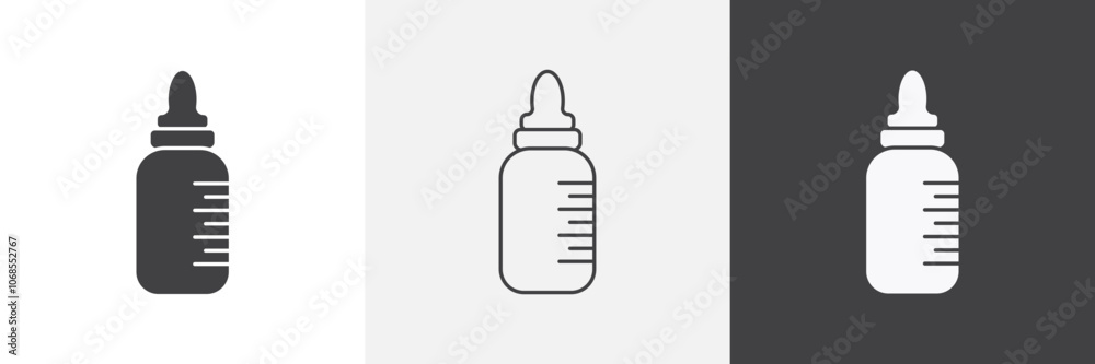 Baby milk bottle icon set. vector illustration. Baby milk bottle icon set. vector illustration.