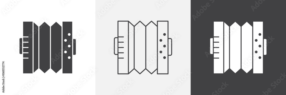 Bandoneon instrument icon set. vector illustration. Bandoneon instrument icon set. vector illustration.