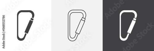 Carabiner icon set. vector illustration.