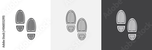 Shoe print icon set. vector illustration.