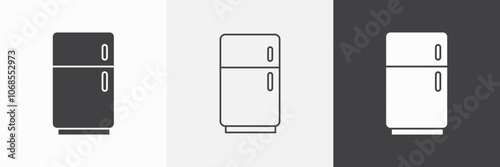 Fridge icon vector set for ui designs