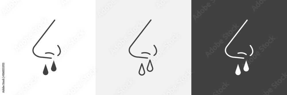 Stuffy nose icon set. vector illustration. Stuffy nose icon set. vector illustration.