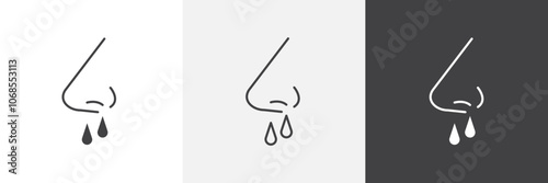 Stuffy nose icon set. vector illustration.