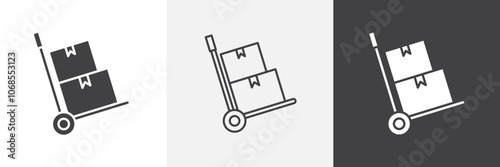 Hand truck icon set. vector illustration.