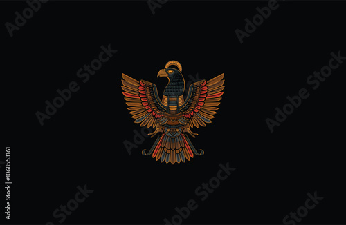 Ancient egyptian god and goddess logo design vector