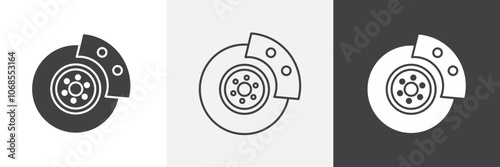Disk brake icon set. vector illustration.
