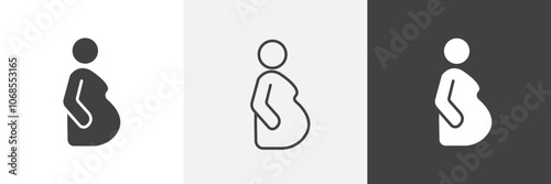 Pregnant woman icon set. vector illustration.