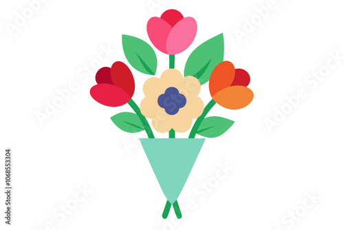 Bouquet of Flowers | isolated vector illustration on white background