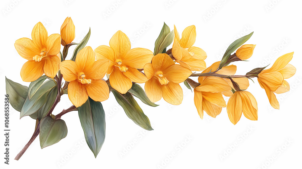 Dendrobium Orchids flowers Isolated on white background. Dendrobium Orchids flowers Isolated on white background.
