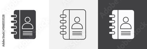 Contact book icon set. vector illustration.