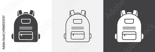 Backpack icon set. vector illustration.