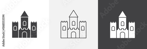Castle icon set. vector illustration.