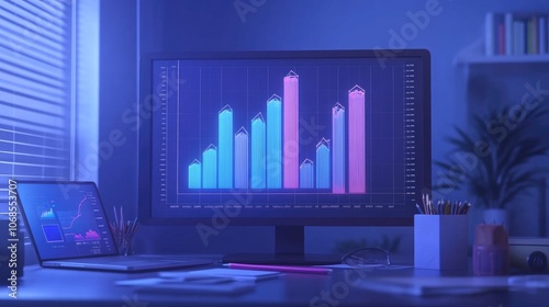 Data Analysis with Modern Digital Charts Concept