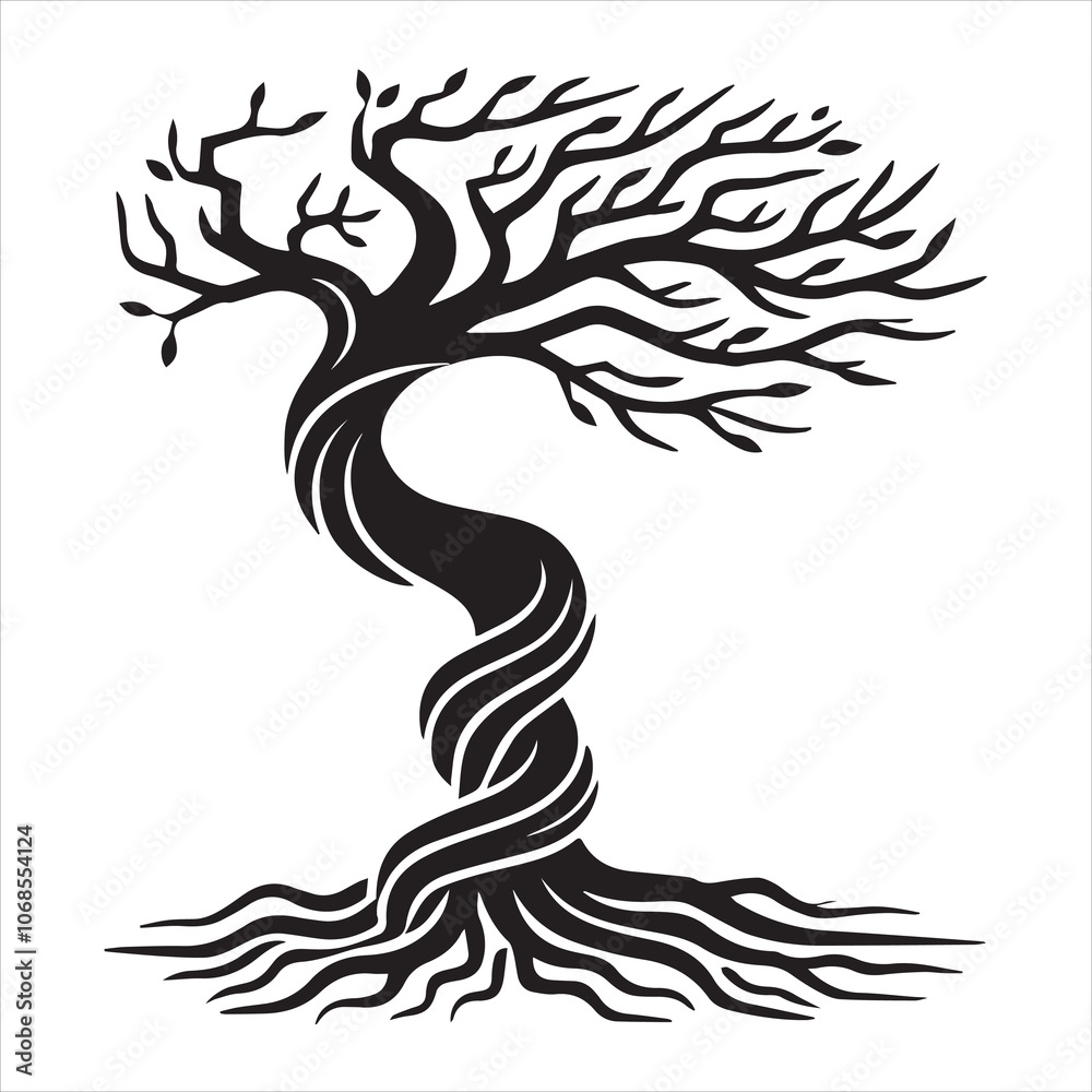 Obraz premium Logo tree of life silhouette Clipart Design - silhouette Clipart Design