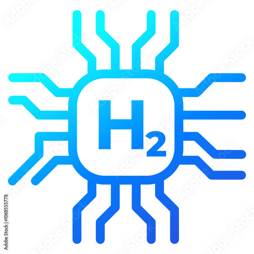 hydrogen synthesis icon on white photo