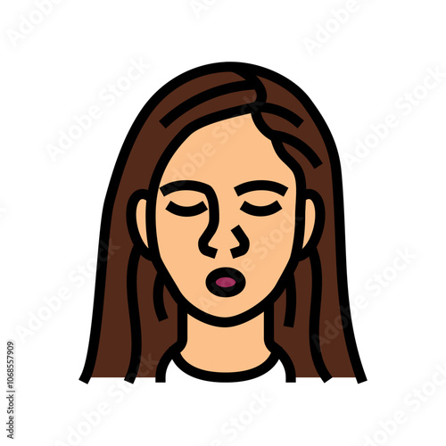 relief woman expression color icon vector. relief woman expression sign. isolated symbol illustration