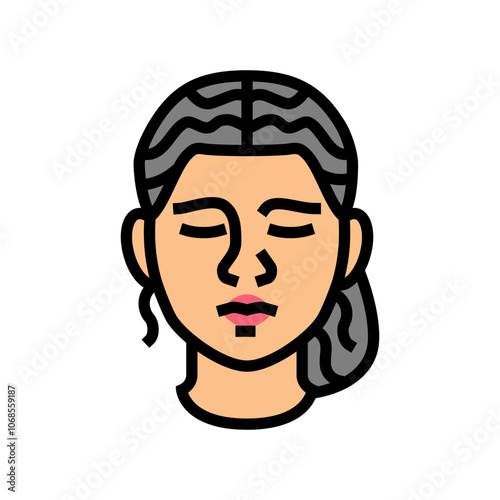sorrow woman expression color icon vector. sorrow woman expression sign. isolated symbol illustration