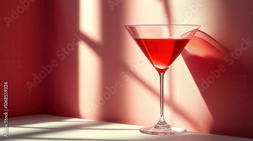 elegant cosmopolitan cocktail in a martini glass, captured in isolation against a pristine white backdrop, emphasizing sophistication and refreshing allure