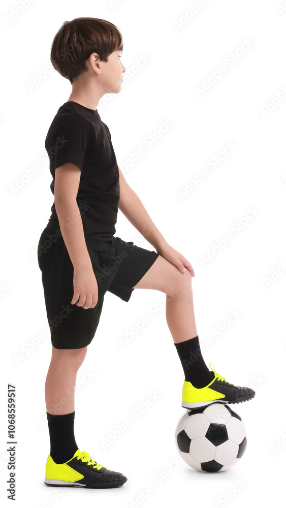 Football player with soccer ball on white background Football player with soccer ball on white background