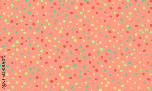 Abstract polka dot pattern with geometric circles, perfect for seamless textile prints, wallpaper, or modern poster backgrounds. A trendy and creative vector design.