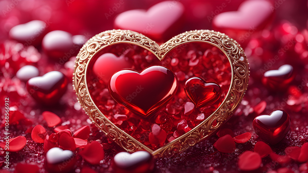 Valentine's day background, Valentine's day wallpaper, Happy Valentine's day, Valentine's day jewel, Valentine's day jewel present gift, ai generated