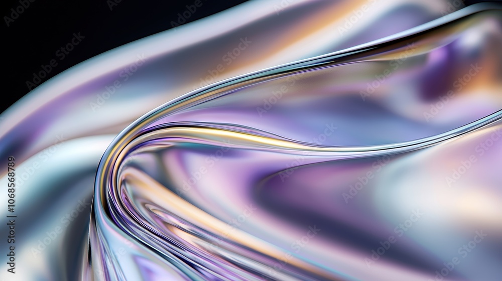 Vibrant purple and aqua waves layered with a metallic sheen low-angle shot soft focus lights cascading from above creates a dreamy abstract flow Vibrant purple and aqua waves layered with a metallic sheen low-angle shot soft focus lights cascading from above creates a dreamy abstract flow
